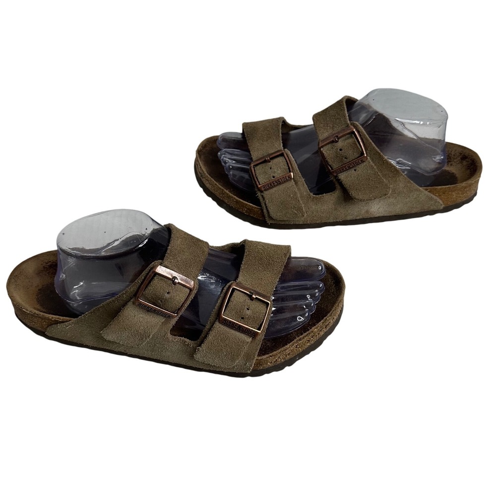 Birkenstock Arizona Suede Buckle Strap Sandals Taupe Women US 10 Casual